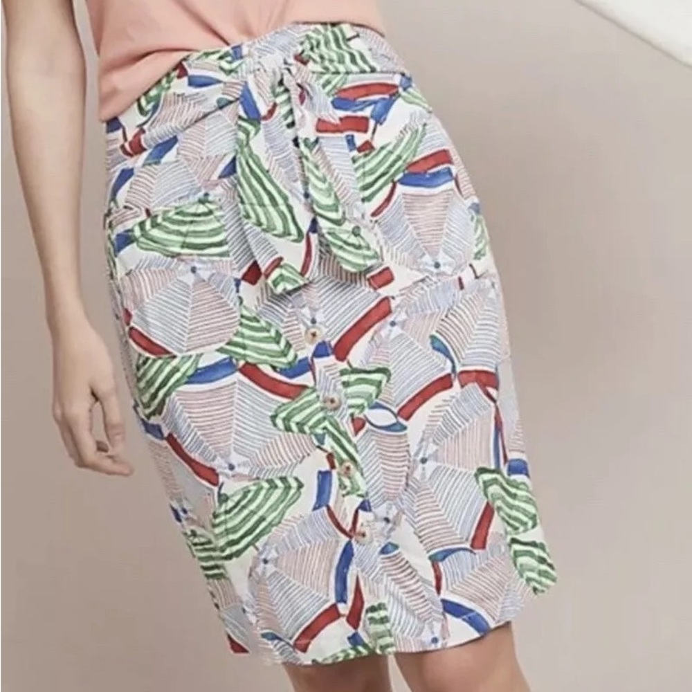 Anthropologie LIMITED EDITION 43 of 52 Conversations Button Front Umbrella Skirt